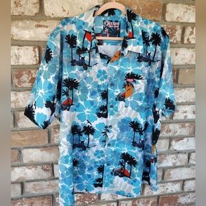 Dixxon Flannel Co. Men's 2X Aloha Series Casual Shirt Tropical Motorcycle Print
